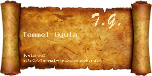 Temmel Gyula névjegykártya