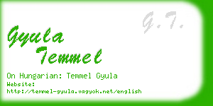 gyula temmel business card